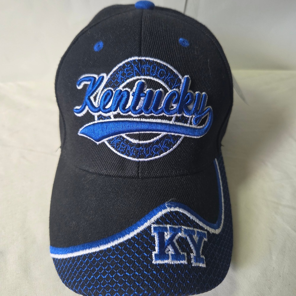 Kentucky Wildcats Hat Black Blue Embroidered KY Baseball Cap Adjustable HXD-05